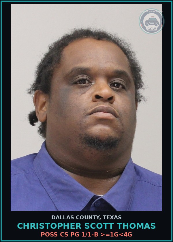 Booking mugshot of CHRISTOPHER SCOTT THOMAS in Dallas County