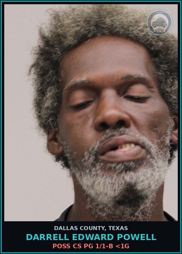 Booking mugshot of DARRELL EDWARD POWELL in Dallas County