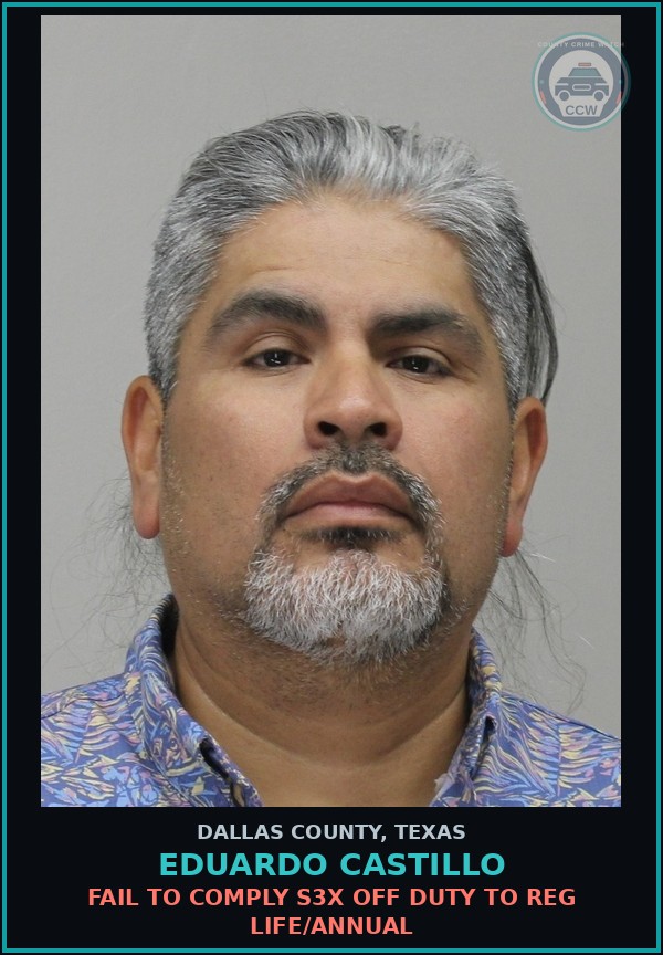 Booking mugshot of EDUARDO CASTILLO in Dallas County