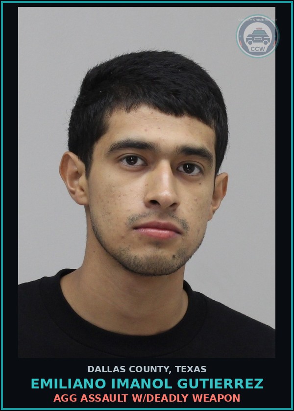 Booking mugshot of EMILIANO IMANOL GUTIERREZ in Dallas County