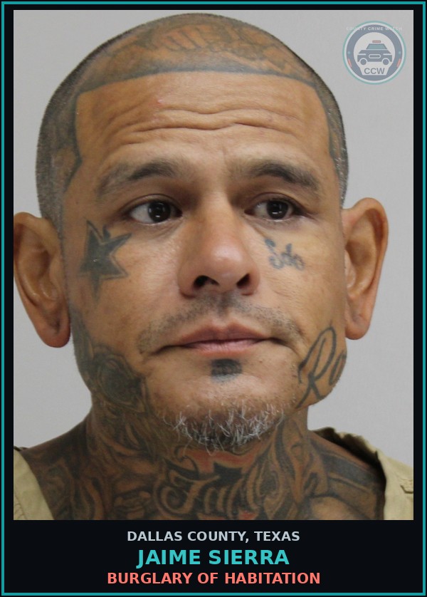 Booking mugshot of JAIME SIERRA in Dallas County