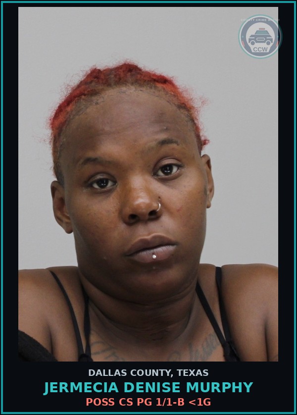 Booking mugshot of JERMECIA DENISE MURPHY in Dallas County