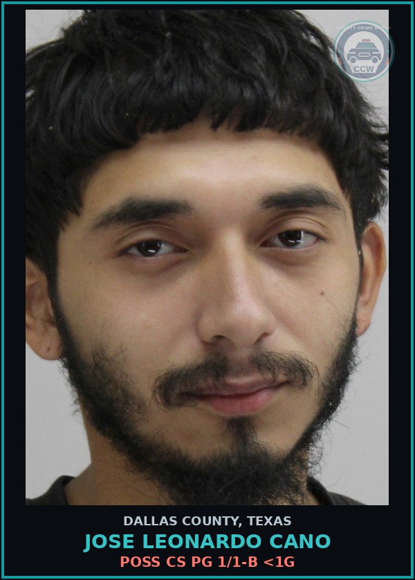 Booking mugshot of JOSE LEONARDO CANO in Dallas County