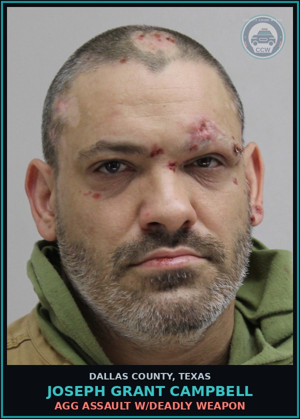 Booking mugshot of JOSEPH GRANT CAMPBELL in Dallas County