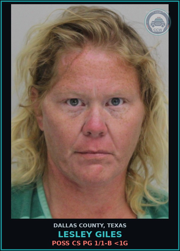 Booking mugshot of LESLEY GILES in Dallas County