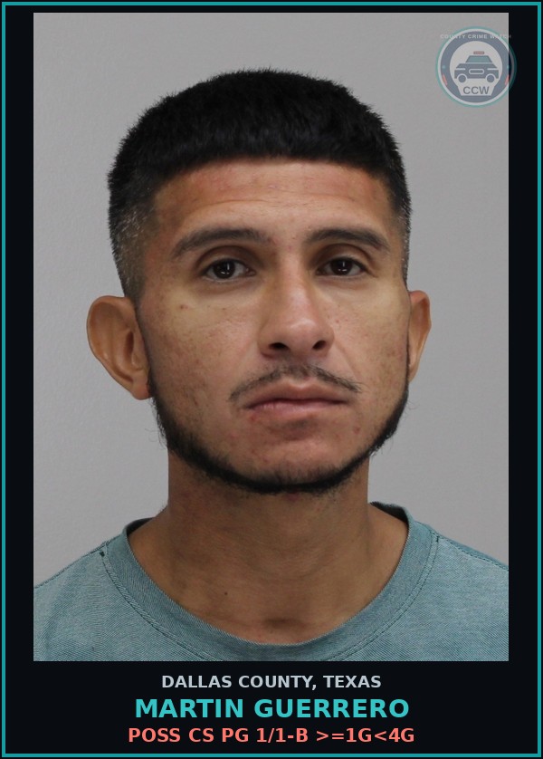 Booking mugshot of MARTIN GUERRERO in Dallas County
