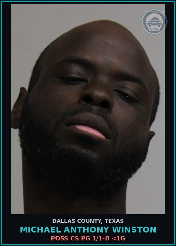 Booking mugshot of MICHAEL ANTHONY WINSTON in Dallas County