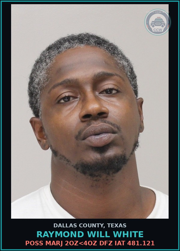 Booking mugshot of RAYMOND WILL WHITE in Dallas County
