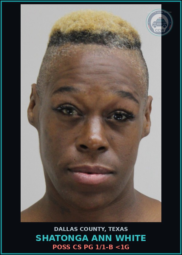 Booking mugshot of SHATONGA ANN WHITE in Dallas County