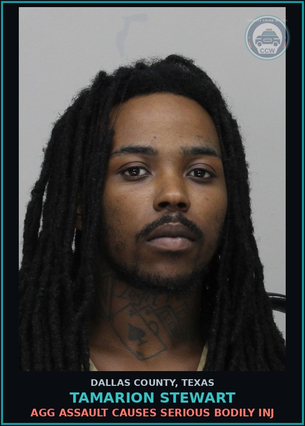 Booking mugshot of TAMARION STEWART in Dallas County