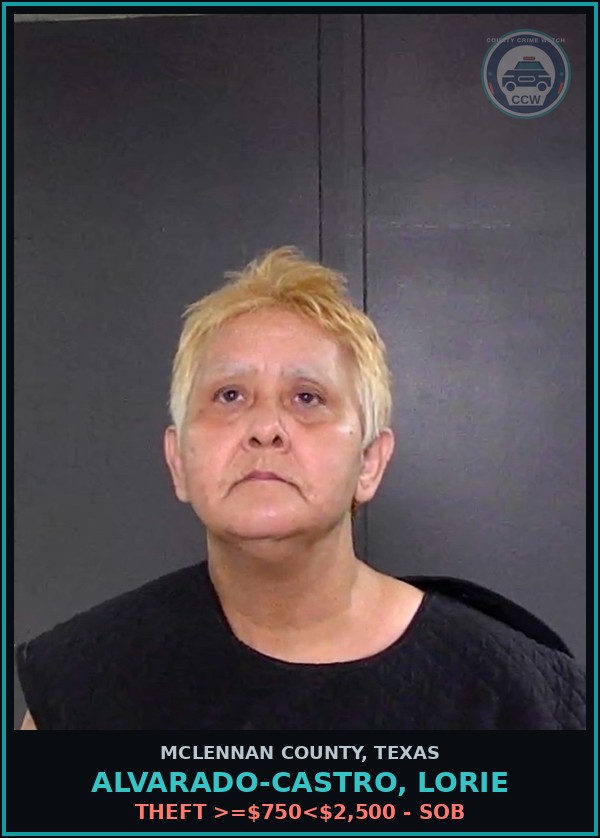 Booking mugshot of ALVARADO-CASTRO, LORIE in McLennan County