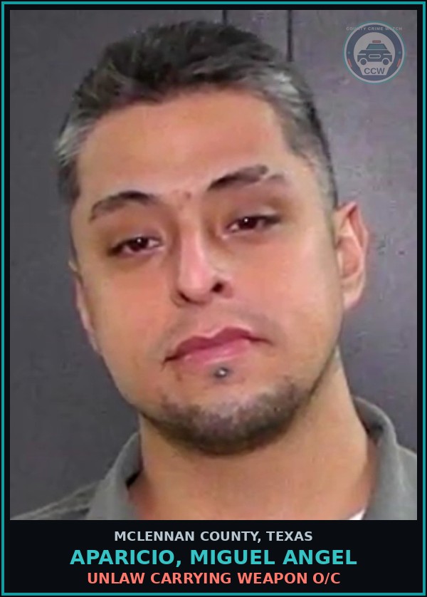 Booking mugshot of APARICIO, MIGUEL ANGEL in McLennan County