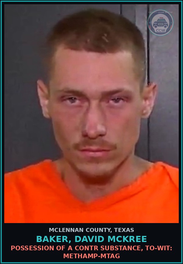 Booking mugshot of BAKER, DAVID MCKREE in McLennan County