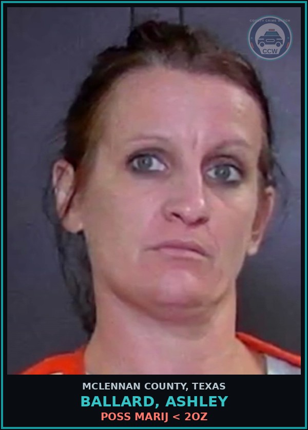 Booking mugshot of Ballard, Ashley in McLennan County