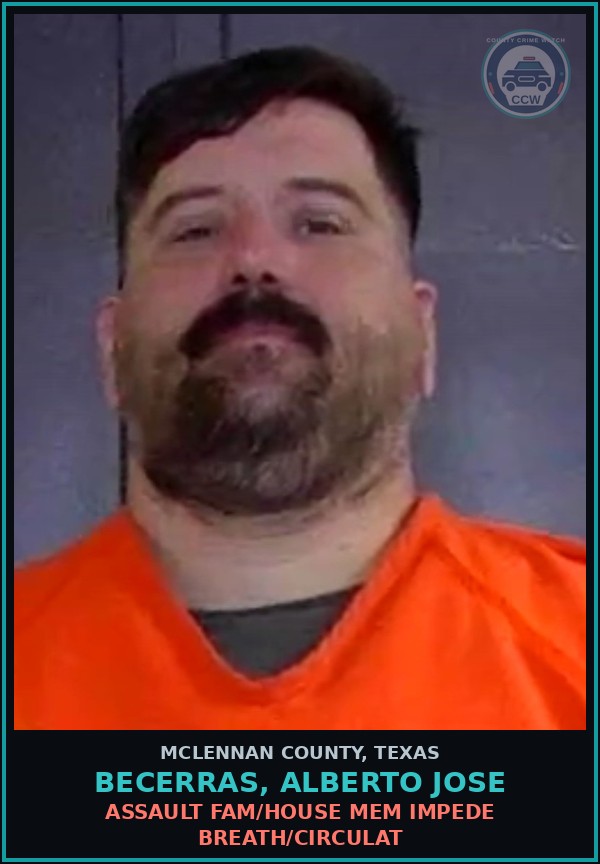 Booking mugshot of BECERRAS, ALBERTO JOSE in McLennan County
