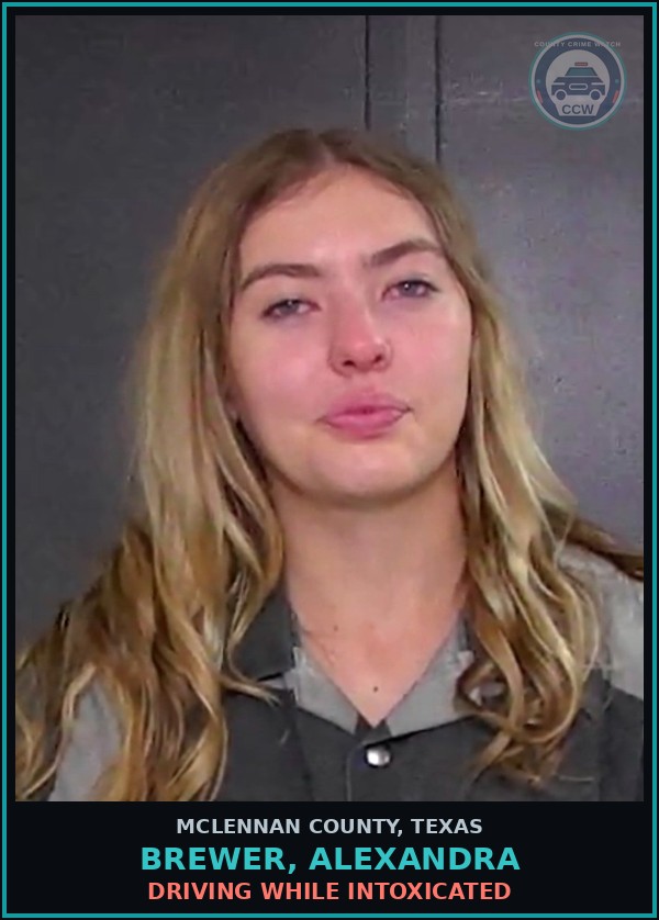 Booking mugshot of BREWER, ALEXANDRA in McLennan County