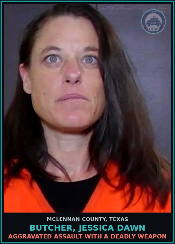 Booking mugshot of BUTCHER, JESSICA DAWN in McLennan County