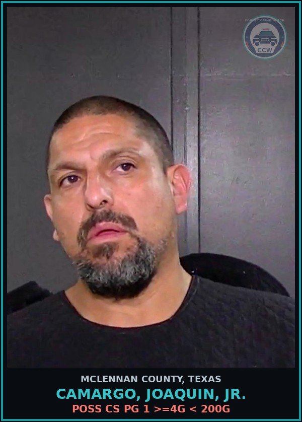 Booking mugshot of CAMARGO, JOAQUIN, JR. in McLennan County
