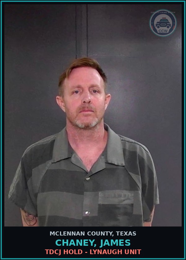 Booking mugshot of CHANEY, JAMES in McLennan County