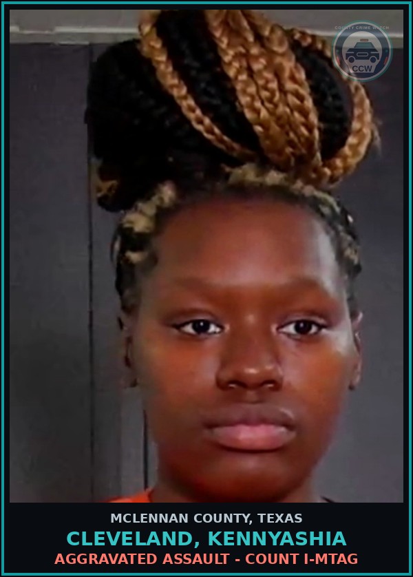Booking mugshot of CLEVELAND, KENNYASHIA in McLennan County