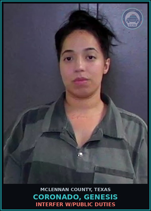Booking mugshot of CORONADO, GENESIS in McLennan County