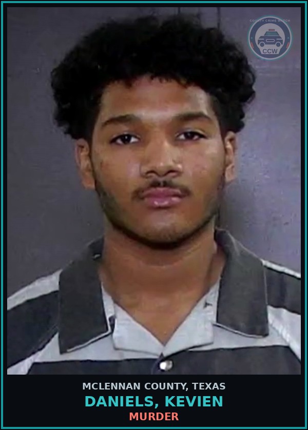 Booking mugshot of DANIELS, KEVIEN in McLennan County