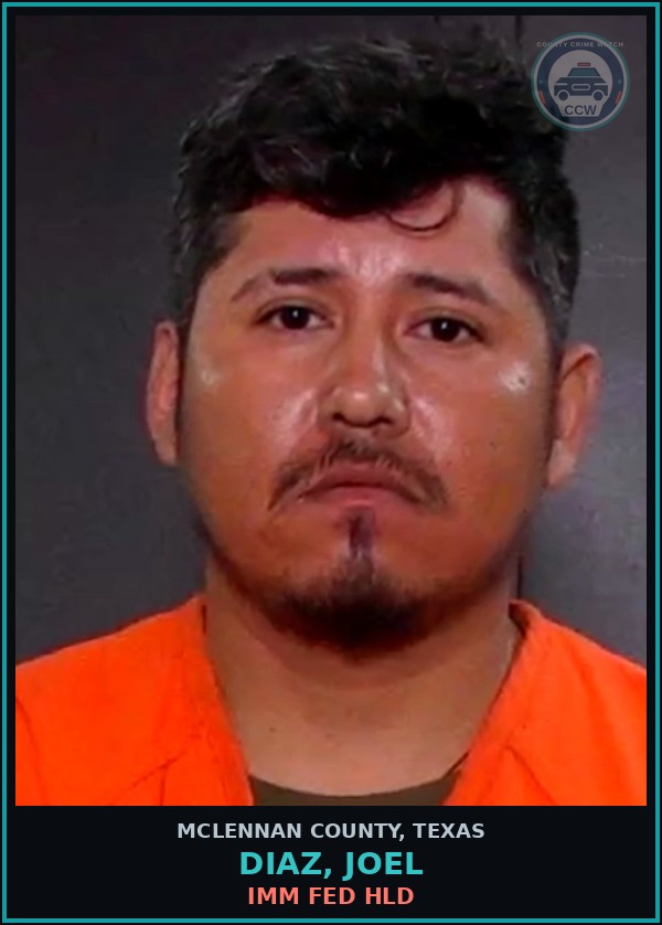 Booking mugshot of DIAZ, JOEL in McLennan County