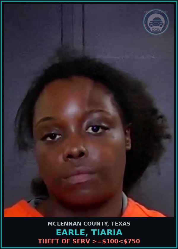 Booking mugshot of EARLE, TIARIA in McLennan County