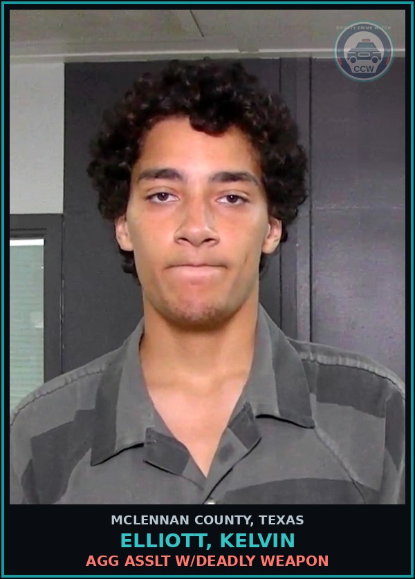 Booking mugshot of ELLIOTT, KELVIN in McLennan County