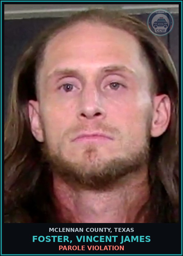 Booking mugshot of FOSTER, VINCENT JAMES in McLennan County