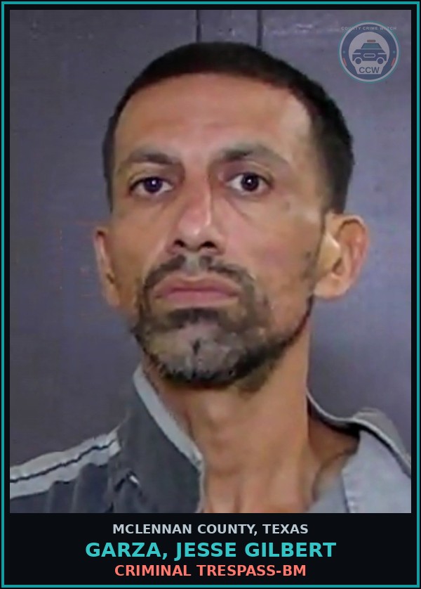 Booking mugshot of GARZA, JESSE GILBERT in McLennan County