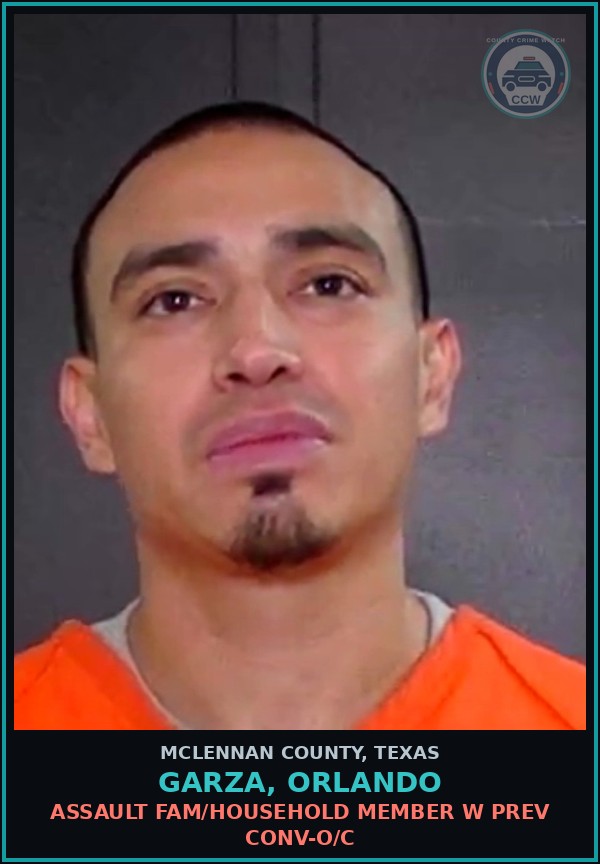 Booking mugshot of GARZA, ORLANDO in McLennan County