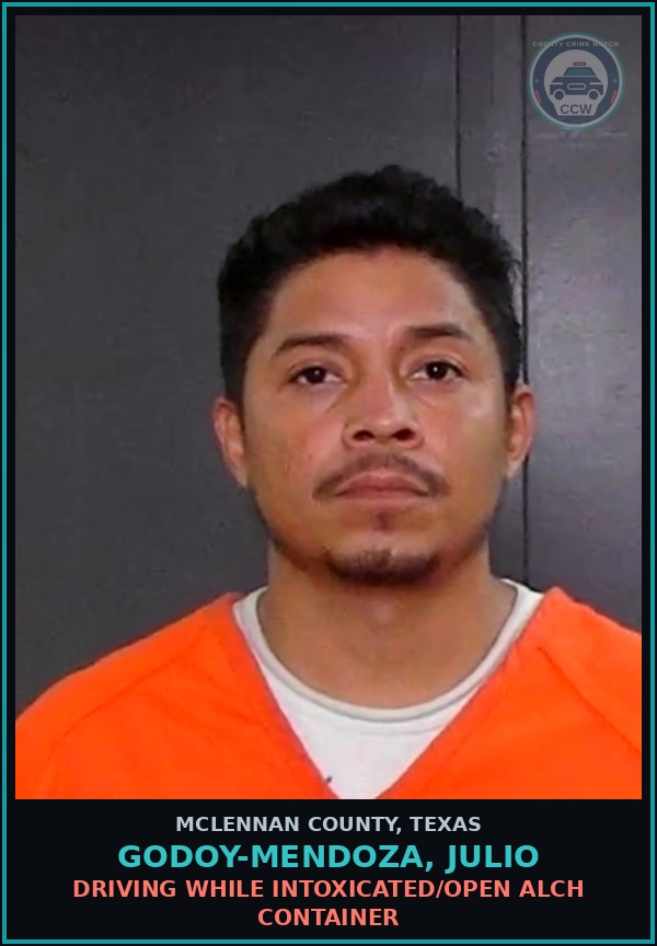 Booking mugshot of GODOY-MENDOZA, JULIO in McLennan County