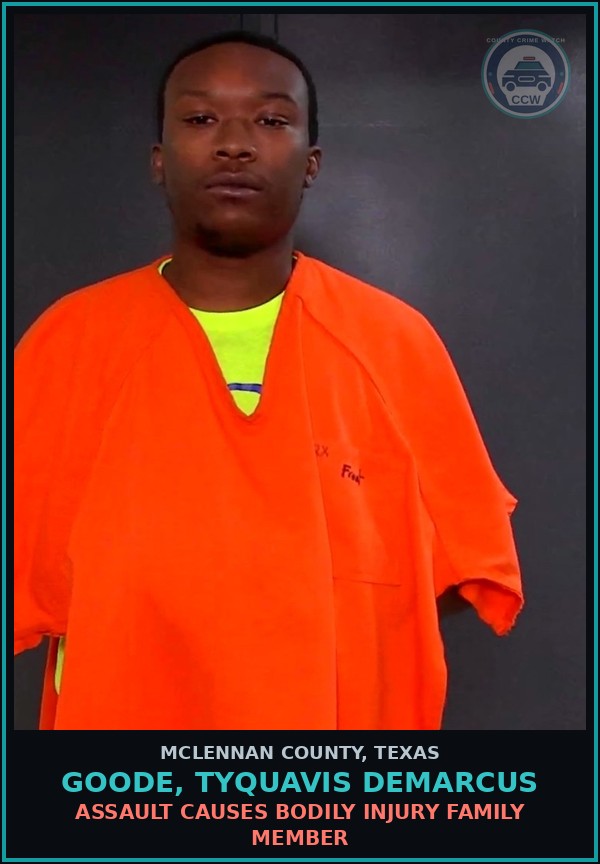 Booking mugshot of GOODE, TYQUAVIS DEMARCUS in McLennan County