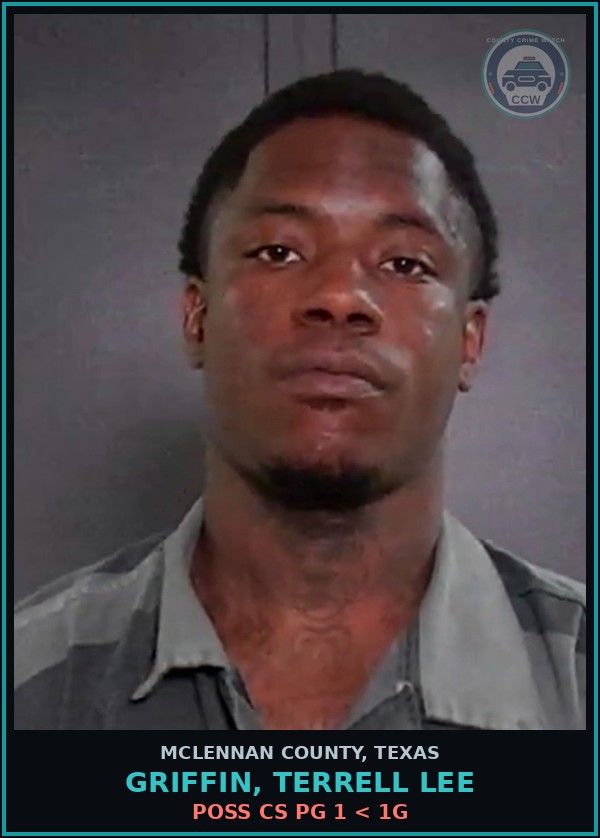 Booking mugshot of GRIFFIN, TERRELL LEE in McLennan County