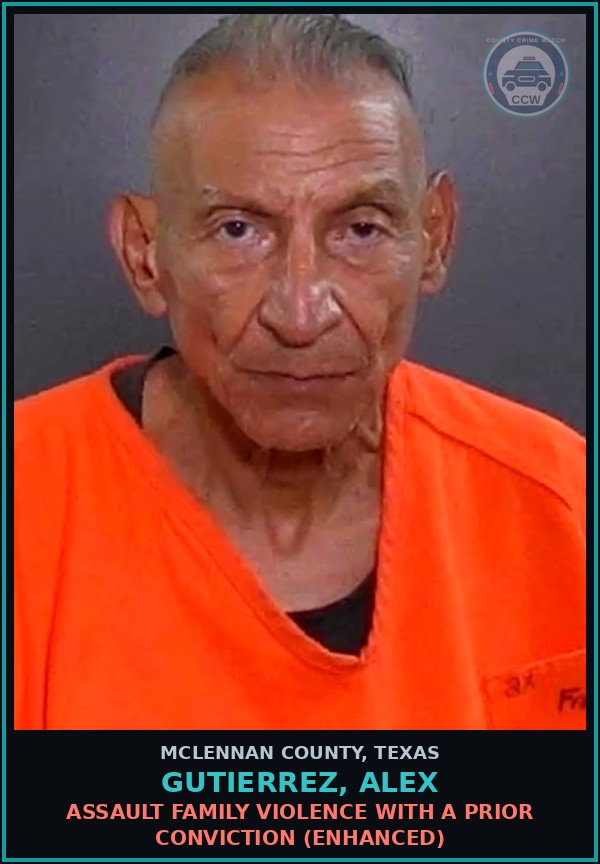 Booking mugshot of GUTIERREZ, ALEX in McLennan County