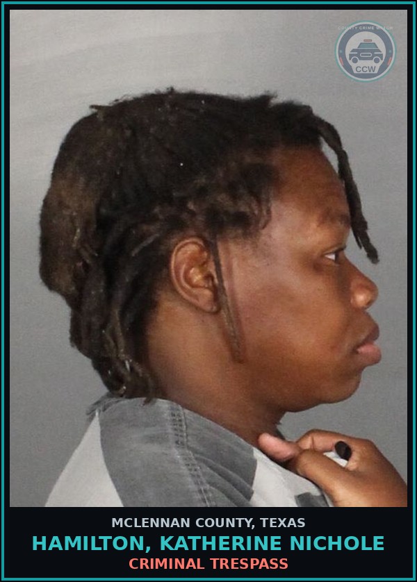 Booking mugshot of HAMILTON, KATHERINE NICHOLE in McLennan County