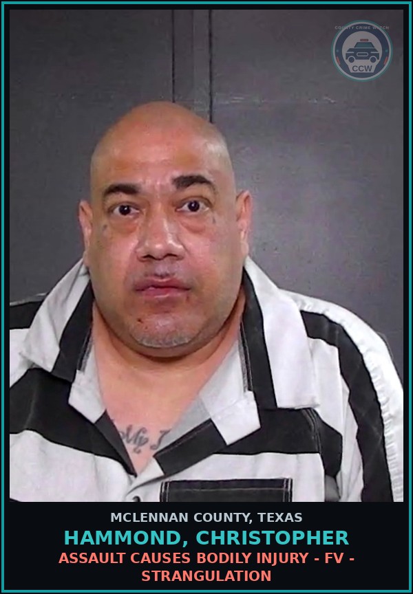 Booking mugshot of HAMMOND, CHRISTOPHER in McLennan County