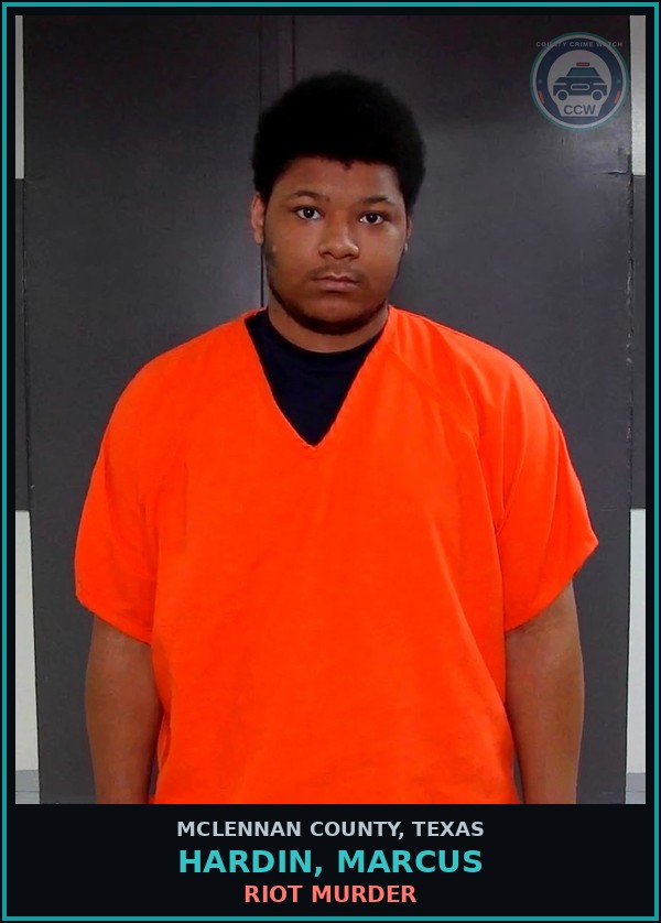 Booking mugshot of HARDIN, MARCUS in McLennan County