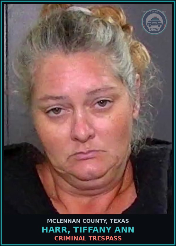 Booking mugshot of HARR, TIFFANY ANN in McLennan County