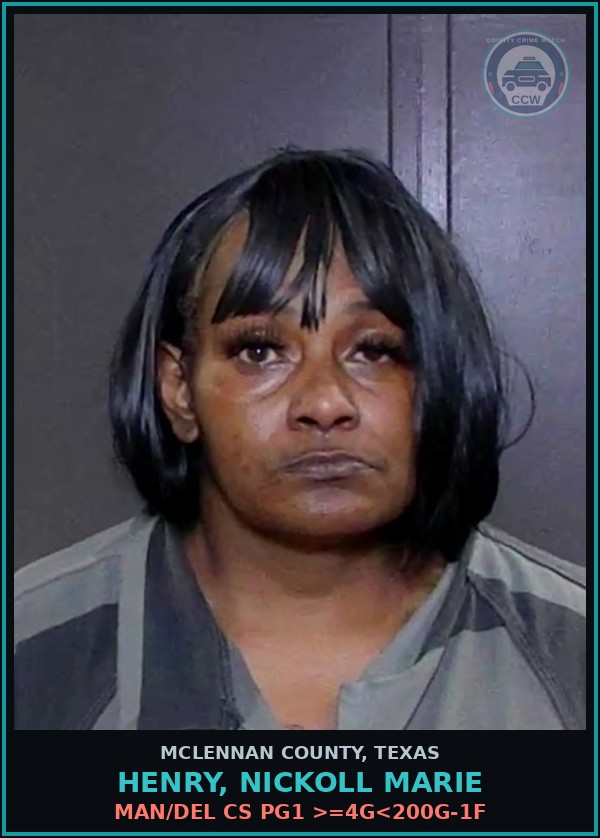 Booking mugshot of HENRY, NICKOLL MARIE in McLennan County