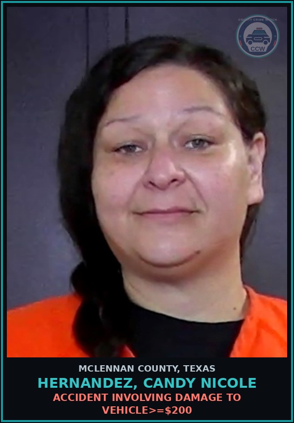 Booking mugshot of HERNANDEZ, CANDY NICOLE in McLennan County