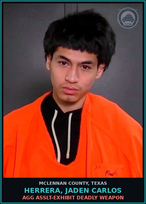 Booking mugshot of HERRERA, JADEN CARLOS in McLennan County