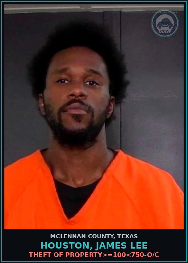 Booking mugshot of HOUSTON, JAMES LEE in McLennan County