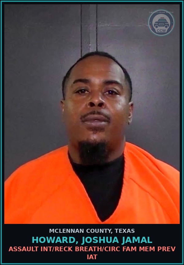 Booking mugshot of HOWARD, JOSHUA JAMAL in McLennan County