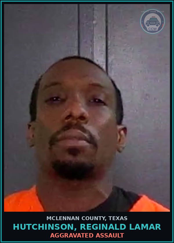 Booking mugshot of HUTCHINSON, REGINALD LAMAR in McLennan County