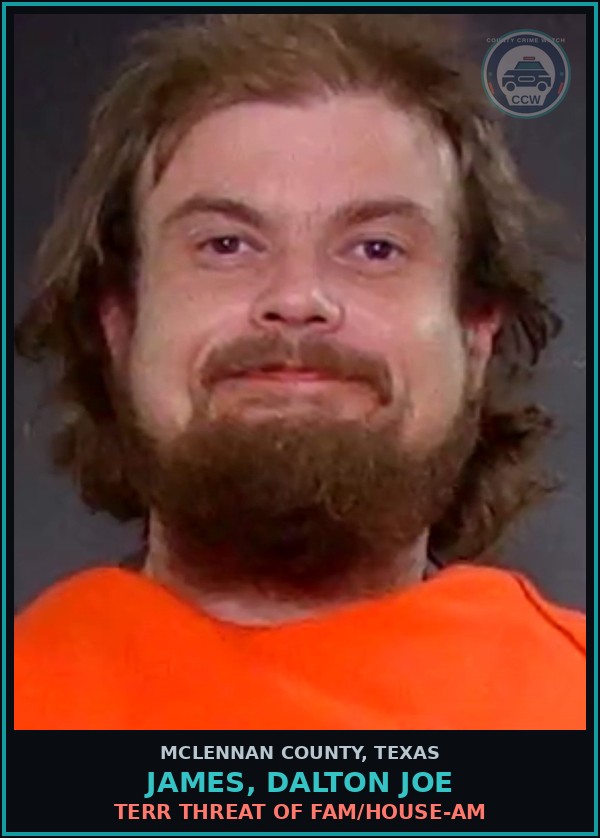 Booking mugshot of JAMES, DALTON JOE in McLennan County