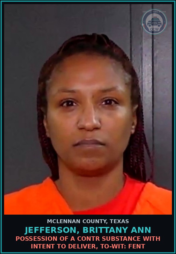 Booking mugshot of JEFFERSON, BRITTANY ANN in McLennan County