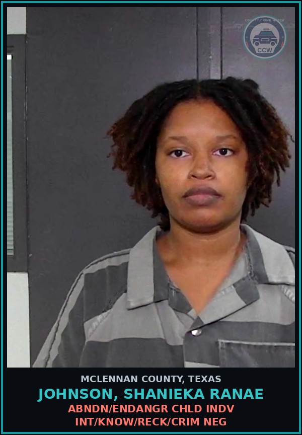 Booking mugshot of JOHNSON, SHANIEKA RANAE in McLennan County