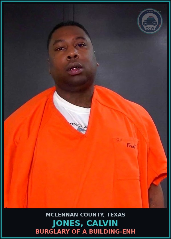Booking mugshot of JONES, CALVIN in McLennan County